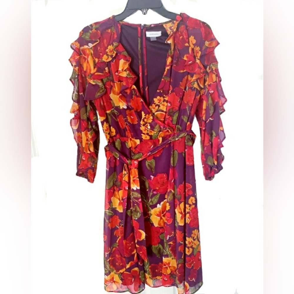 Calvin Klein Women’s Floral 3/4 Sleeve Dress - Sizes 2, 4, 8, 12, 14 - MSRP $134